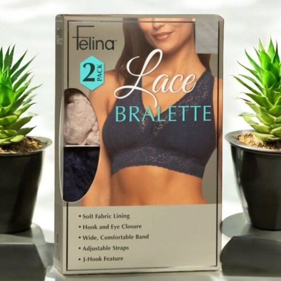 Felina Other - Felina Lace Bralette Pack- 2 Pair